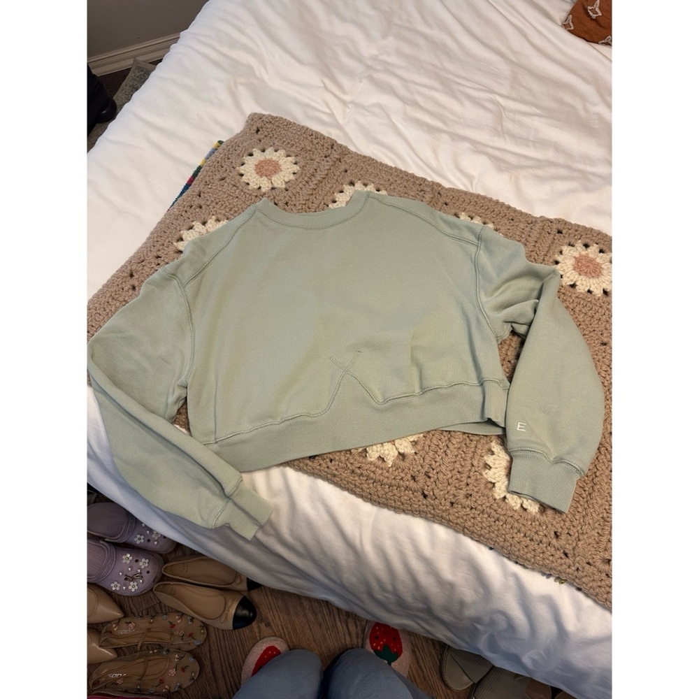 Everlane Mint Cropped Sweatshirt